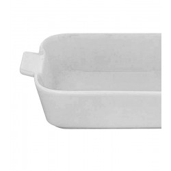 Refratário 18cm Por 10,5cm Por 4,5cm De Porcelana Branco